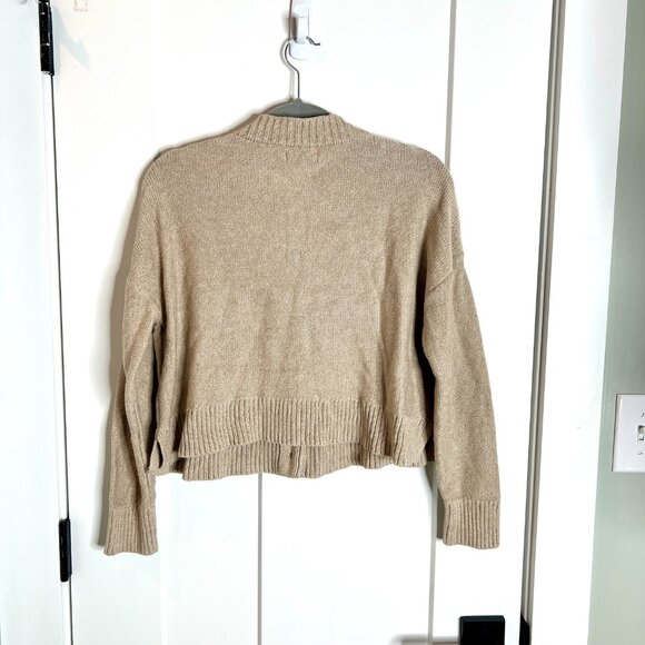 Quince 100% Organic Cotton Cropped Cardigan in Camel Academia Granola Girl M - Picture 6 of 6